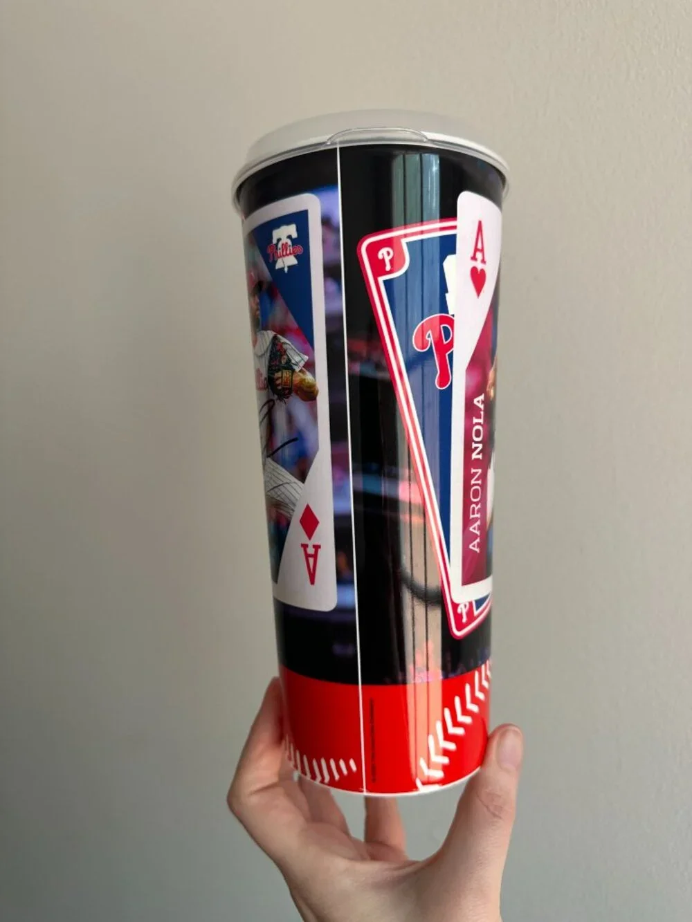 PHILLIES Two Aces Zack Wheeler Aaron Nola 2025 Souvenir Cup & Lid CBP Pair Cards
